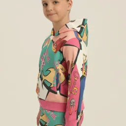 VERO MODA GIRL Cloud Dancer Cotton Printed Sweatshirt image 3