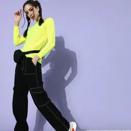 STREET 9 Women Stunning Fluorescent Green Solid Acrylic Sweater-picture-40