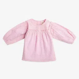Ed-a-Mamma Baby Pink Cotton Regular Self Top-picture-26