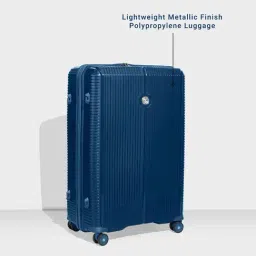 Carlton Gemma Blue Striped Large Hardside 360 Checked Luggage image 3