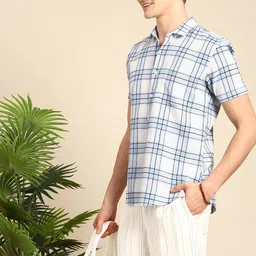 Mast & Harbour Men Slim Fit Checked Casual Shirt-picture-29