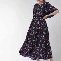 Moda Rapido Floral Print Crepe Maxi Dress-picture-13