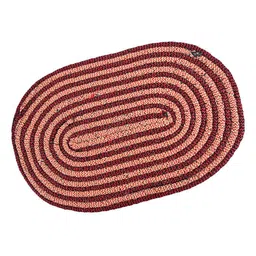 Kuber Industries Maroon & Brown 4 Pieces Textured Cotton Anti-Slip Doormats image 3