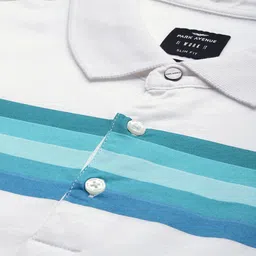 Park Avenue Pure Cotton Striped Polo Collar Slim Fit T-shirt image 2