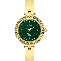 Timex Women Brass Embellished Dial & Stainless Steel Bracelet Style Straps Analogue Watch TWEL24103-picture-21