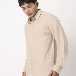Blnk Men Relaxed Fit Textured Spread Collar Casual Shirt image 5
