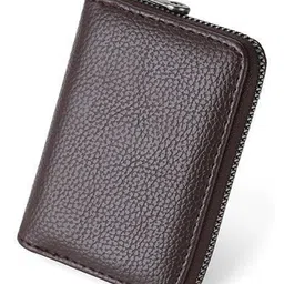 MOMISY PU Leather Credit Debit Card Holder Wallet Card Case ID Case Organizer Holder Zipper Wallet Coin Purse 11 Slots - Brown-picture-11