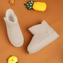 TRUFFLE COLLECTION Solid Slip On Boots - Beige-picture-41