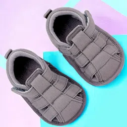 Baby Moo Solid With Velcro Closure Anti Skid Sandals - Grey-picture-16