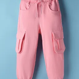Olio Kids Looper Knit Full Length Lounge Pants with Cargo Pockets - Pink-picture-38