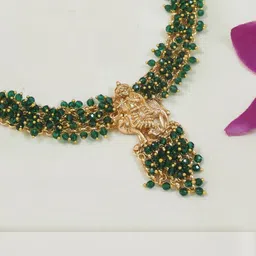 House of Pataudi Gold-Plated Beaded Radha Krishna Jewellery Set image 3