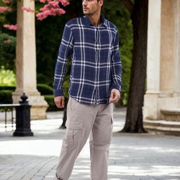 Celio Men Classic Spread Collar Tartan Checked Cotton Casual Shirt-picture-32