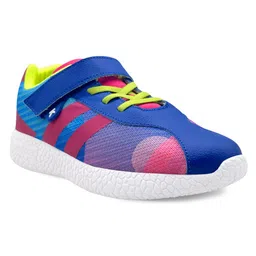 KazarMax Hopits Neon Abstract Designed Velcro Closure Sneakers - Blue image 3