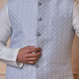 Tasva Men Woven Design Nehru Jackets image 4