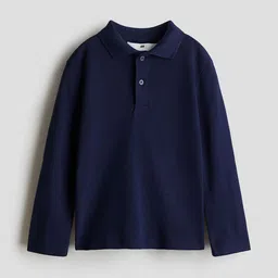 H&M Boys Long-Sleeved Pure Cotton Polo Shirt image 1