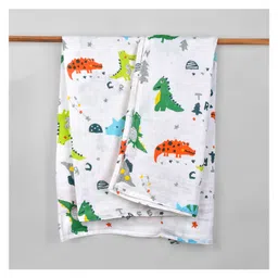 mom's home Moms Home Organic Cotton Baby Bedding Combo Dino Park - Pack of 3 image 4
