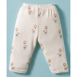 Zero Sinker Knit Full Sleeves Co-ords Night Suit with Bunny Print - Cream image 5