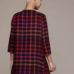 Roadster Checked Pure Cotton Longline Shrug image 4