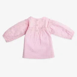 Ed-a-Mamma Baby Pink Cotton Regular Self Top image 2