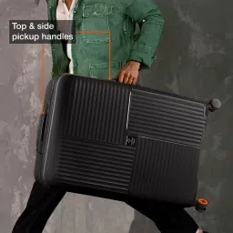 Nasher Miles Singapore Hard Set of 2 65cm & 75cm 8 Wheels Medium & Large Trolley for Travel Black image 5