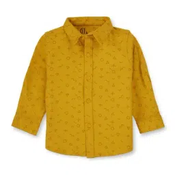 GJ baby Kids Yellow Cotton Printed Full Sleeves Shirt-image-17