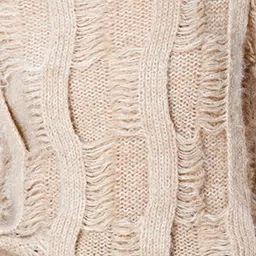 Cover Story Beige Self Design Sweater image 5