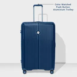 Carlton Gemma Blue Striped Large Hardside 360 Checked Luggage image 5