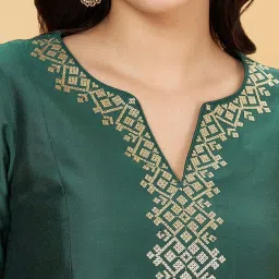 Rangmanch by Pantaloons Green Printed A Line Kurta image 5