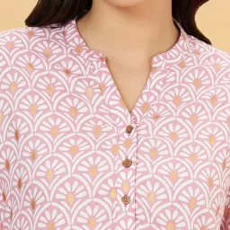 Rangmanch by Pantaloons Pink Printed Straight Kurta image 5