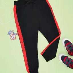 Pantaloons Junior Boys Jet Black Cotton Solid Track Bottoms & Joggers-picture-37