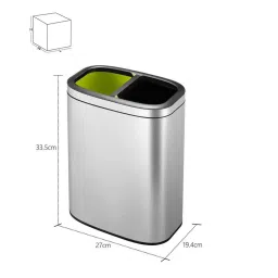 OBSESSIONS Metallic Stainless Steel Open Dustbin with Dual Liner (10 L) image 5