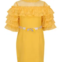Cutecumber Kids Yellow Solid Dress-image-29