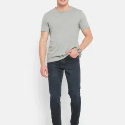 Octave Navy Skinny Fit Lightly Washed Jeans image 5