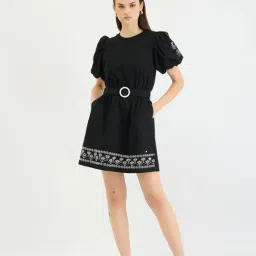 Elle Black Embroidery Dress image 1
