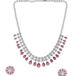 VOJ Silver Plated Red Set for Women image 2