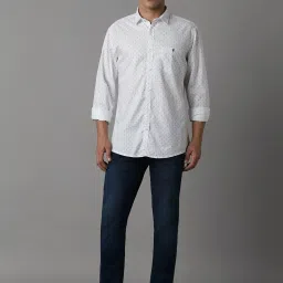 Louis Philippe Jeans White Cotton Slim Fit Printed Shirt image 5