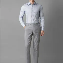 Louis Philippe Blue Cotton Regular Fit Checks Shirt image 5