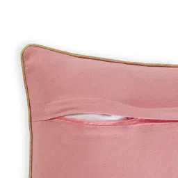 Pure Home and Living Pink Cotton Embroidery Cushion Cover image 5