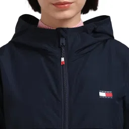 Tommy Hilfiger Navy Blue Polyester Solid Women Regular Fit Jacket image 5