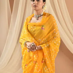 sutra attire Sutra¿Attire Yellow Chiffon Regular Fit Saree image 5