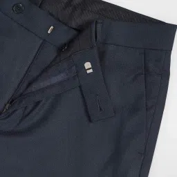 Arrow Navy Slim Fit Self Pattern Trousers image 5