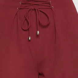 Marie Claire Women Wine Colour Solid Culottes image 5