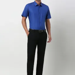 Peter England Black Slim Fit Trousers image 5