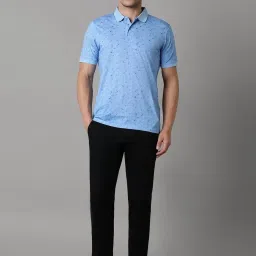 Louis Philippe Blue Cotton Regular Fit Printed Polo T-Shirt image 5