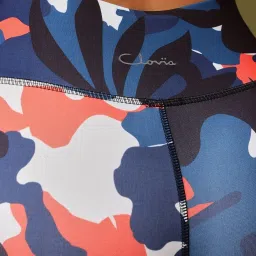 Clovia Blue & Black Camouflage Sports Tights image 5