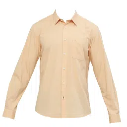 Basics Orange Cotton Slim Fit Shirt image 5
