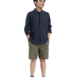 Rare Ones Boys Olive Cotton Regular Fit Shorts-picture-40