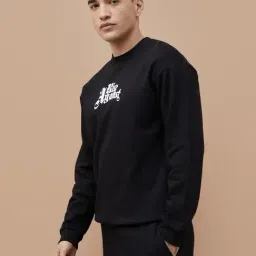 Fame Forever By Lifestyle Black Relaxed Fit Printed Sweatshirt image 3