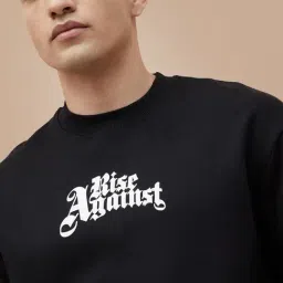 Fame Forever By Lifestyle Black Relaxed Fit Printed Sweatshirt image 4