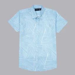Cavio Boys Sky Blue Printed Shirt-image-20